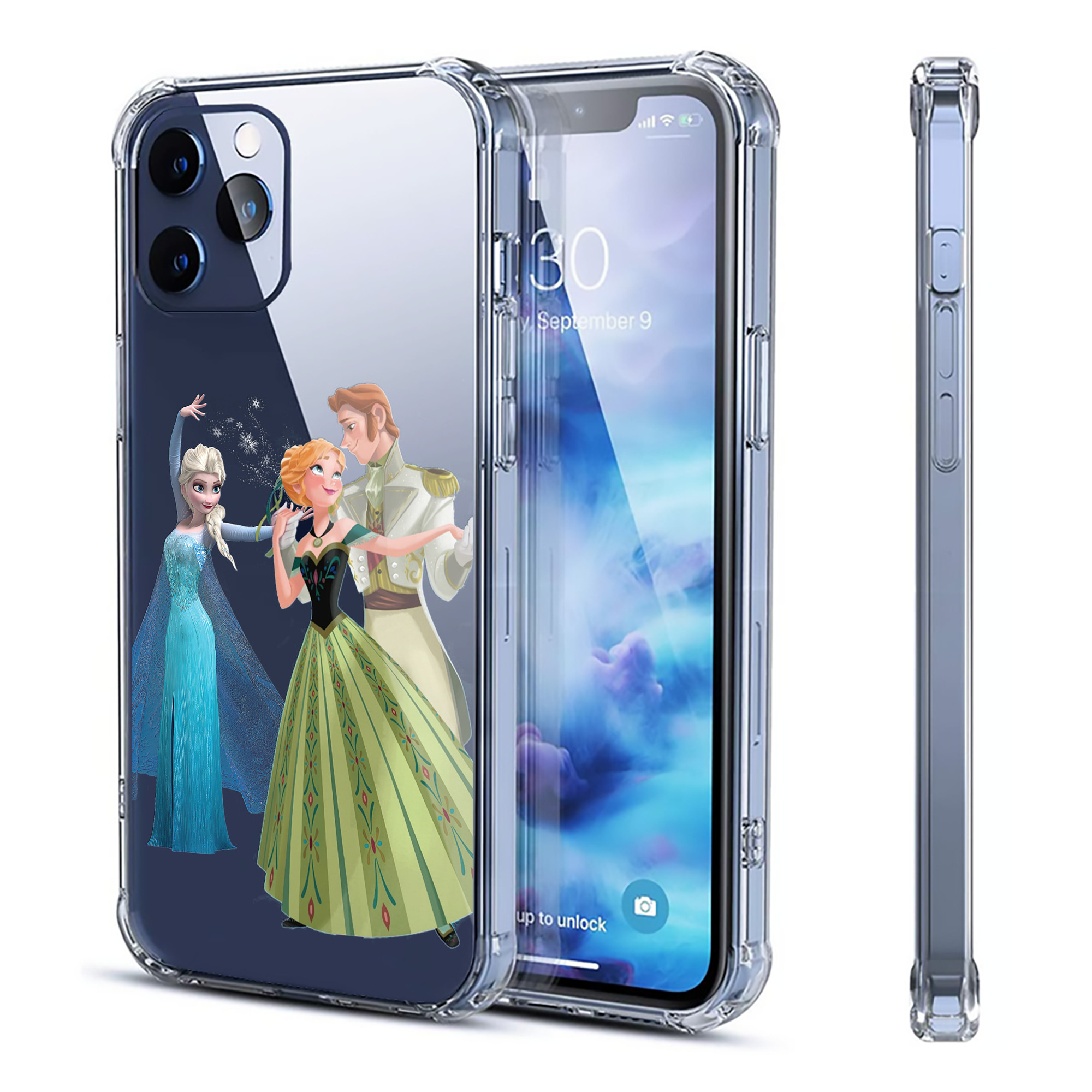 （画像用） アナと雪の女王 アンナ エルサ Frozen Anna Elsa 【iPhone 12シリーズ対応】透明スマホケース（クリアソフトケース）